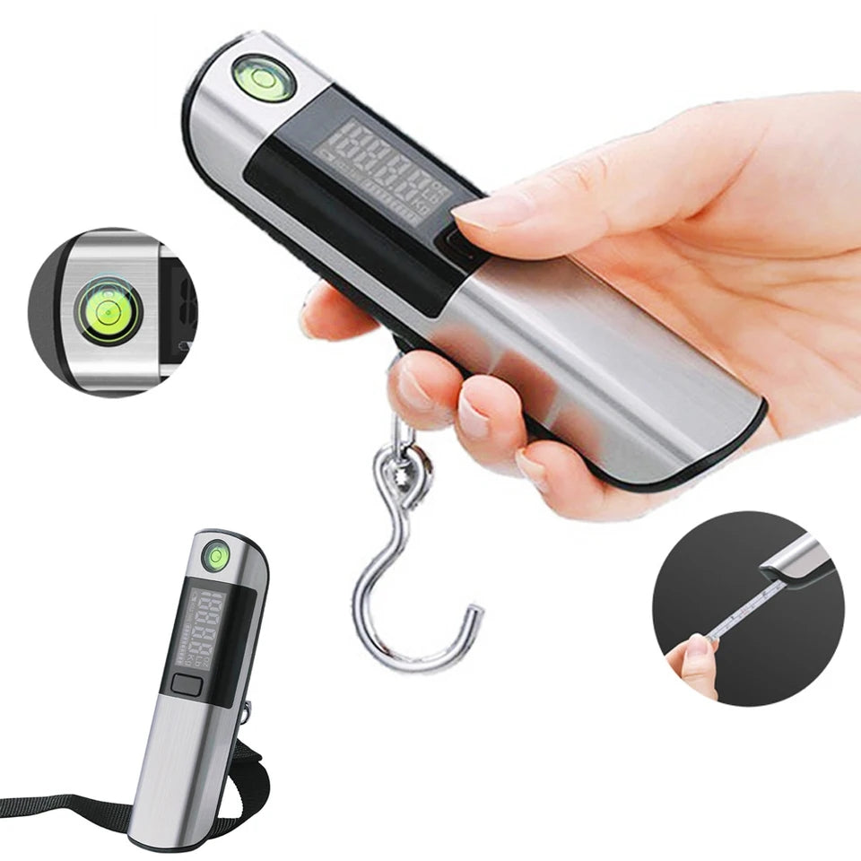 Portable LCD Digital Luggage Scale Hanging Scale Travel Weighs With Tape Measure